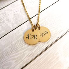 "Custom Coin Necklace Custom Coin Jewelry Personalized Name Necklace Date Initial Women's Necklace Mom Necklace Personalized Coin Necklace Personalize this special necklace just for your girl It can be PERSONALIZED with her name, your initials, Roman Numerals, Date and/or a combo of symbols. So EASY to Order!! -Select your options from dropdown -Enter your personalization -Add to Cart Made of HIGH quality hypoallergenic stainless steel, it will not tarnish; turn skin green or rust. Engraved so i Customizable Pendant Necklaces For Anniversary Gift, Customizable Initial Pendant Necklace For Anniversary, Hand Stamped Pendant Necklace For Anniversary Gift, Hand Stamped Pendant Necklace For Anniversary, Customizable Stainless Steel Necklaces For Personalized Gifts, Personalized Gold Dog Tag Charm Necklace, Gold Hand Stamped Dog Tag Jewelry, Gold Nameplate Necklace For Wedding Gift, Hand Stamped Gold Dog Tag Jewelry