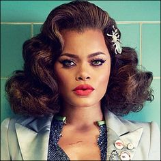 Cabelo Pin Up, Andra Day, Pin Up Curls, Black Pinup, 1950s Hairstyles, 50s Hairstyles, Pin Up Hair, Best Beauty Tips, Retro Hairstyles