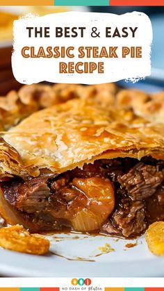 Classic Steak Pie Steak And Potato Pie, Beef Pie Puff Pastry, Pasty Recipe Beef, Steak Pot Pie, Steak Pies, Peper Steak