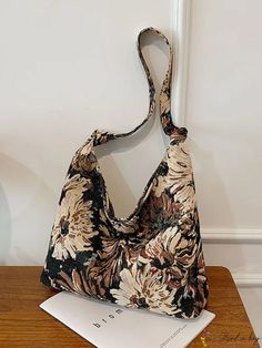 BirdinBag - Floral Print Oversized Shoulder Bag Bucket Bag Style, Crossbody Bag Pattern, Vacation Bag, Cute Purses, Casual Tote, Cute Bags, Floral Style, Shoulder Tote Bag, Shoulder Tote