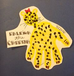 a paper cut out of a cheetah with words on it