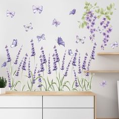 the lavender flowers and butterflies wall decals are perfect for any room in your home