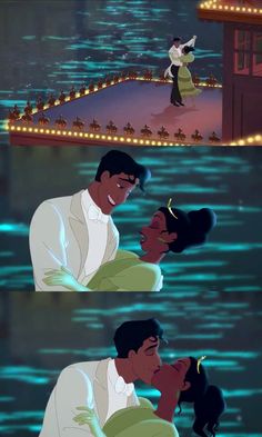 disney and prince kissing in the water