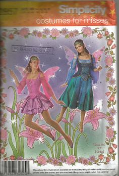 SIMPLICITY MISSES FAIRY COSTUMES WITH WINGS PATTERN FOR SKIRT, TOP, WINGS, HEADPIECE, VEST  PATTERN 2857 31 PIECES DUARTE & HEIGL SIZES:  14, 16, 18, 20 COPYRIGHT:  2008 This pattern is uncut, factory folded condition.  Envelope does show wear (creasing) ------------------------------------------------------------------------------------- Please let me know if you have any questions. Other than my patterns, the shipping price quoted is not necessarily the least expensive, but recommended. I try Fairy Sewing, Hunting Dress, Adult Fairy Costume, Evening Dress Sewing Patterns, Wings Pattern, Fairy Costumes, Costume Sewing, Costume Sewing Patterns, Queen Costume