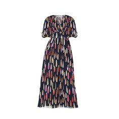 Yasmine Maxi Dress - Paintstroke Print | Chapter London | Wolf & Badger Neckline Designs, Stretchy Tops, Design Dress, Fancy Outfits, Top Fabric, Balloon Sleeves, Fashion Jewellery, Independent Designers Fashion, Long Length