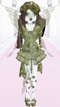 Dress To Impress (DTI) Outfit Idea/Inspo Di One With Nature Outfit, Surrealism Dti Outfits, Themes On Dress To Impress, Nature Dti Outfit, Dti Green Outfit Idea, Shego Dress To Impress, Etheral Drees To Impress, One With Nature Outfit Dress To Impress