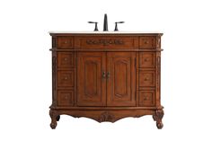 Elegant Lighting - VF10142TK-VW - Single Bathroom Vanity - Danville - Teak Cream Marble, Traditional Beauty, Plumbing Installation, White Marble Countertops, Marble Countertop, Marble Vanity Tops, Single Sink Bathroom Vanity, Bronze Hardware, Bathroom Vanity Tops