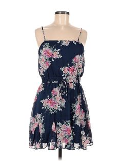 Trixxi Casual Dress Size: Medium Blue Dresses - used. 100% POLYESTER, Square, Floral, Short, Sleeveless | Trixxi Casual Dress: Blue Floral Dresses - Used - Size Medium Blue Sleeveless Flowy Floral Dress, Blue Flowy Sleeveless Floral Dress, Flowy Blue Sleeveless Dress With Floral Print, Blue Floral Dresses, Blue Casual Dress, Blue Dress Casual, Floral Blue Dress, Floral Dresses, Floral Short