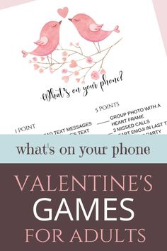 valentine's games for adults with the text what's on your phone?