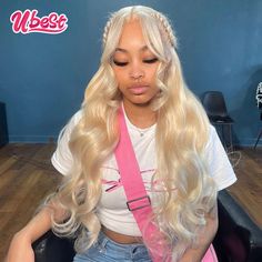 Tangerine Red 613 Colored 13X6 Body Wave Transparent Lace Front Wigs 100％ Human Hair 200％ Density Blonde Body Wave, Frontal Wig Hairstyles, Wig Styling, Birthday Hairstyles, 613 Blonde, Protective Hairstyles Braids, Frontal Hairstyles, Women's Wigs, Dope Hairstyles