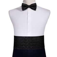 Free Shipping Include: Cummerbund? Handkerchief? Cufflinks?and Bow tie Material: Silk Cummerbund Size:Total?length:?29.5"-38.6"? ?Width:?4.7" Classic Black Suit And Tie Accessories For Wedding, Black Standard Tie For Wedding Suits, Black Tuxedo Ties For Wedding, Elegant Fitted Bow Tie For Groom, Classic Black Tie For Wedding, Black Tuxedo With Ties For Wedding, Classic Black Wedding Suit And Tie Accessories, Black Tie Accessories For Groom, Elegant Black Ties For Groom