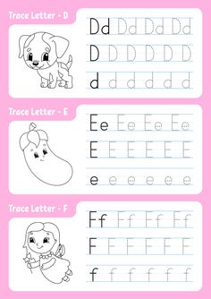 trace letter e worksheet with dog and girl on pink background royalty illustration stock illustration