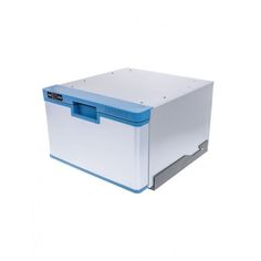 a large white and blue box on a white background