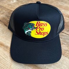 Nwt A Must Have!!! Bass Pro Shops Hat, Bass Pro Shop Hat, Pink Trucker Hat, Bass Pro Shop, Black Trucker Hat, Woodland Camo, Navy Blue Color, Adjustable Hat, Trucker Cap