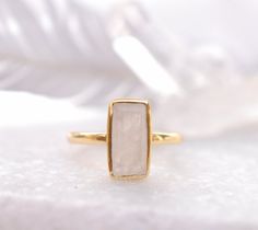 Moonstone Gold Ring ~ Delicate ~ 18k Gold Plated ~ Handmade ~ Gemstone ~ Statement ~ Everyday ~ Hipp Handmade Dainty Yellow Gold Moonstone Ring, Minimalist Moonstone Ring With Natural Stones For Wedding, Minimalist Moonstone Ring For Wedding, Minimalist Natural Stone Moonstone Ring As A Gift, Minimalist Moonstone Ring With Natural Stones As Gift, Minimalist Natural Moonstone Ring As Gift, Minimalist Moonstone Ring With Natural Stones, Minimalist Handmade Gold Moonstone Ring, Gold Crystal Ring With Natural Stones For Wedding