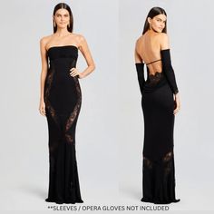 Pre-Owned, Excellent Condition. Size Small Retrofte Chandler Strapless Long Black Dress Open Back Sheer Lace 15% Silk, 85% Viscose Black Dress Open Back, Dress Open Back, Blouse Pattern Sewing, Pattern Sewing, Long Black Dress, Blouse Pattern, Long Black, Sheer Lace, Open Back