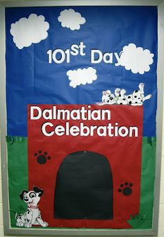 a door decorated with the words dalmatian celebration