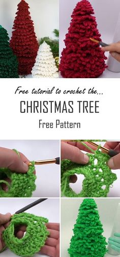 crochet christmas tree free pattern with instructions to make it in any size and color