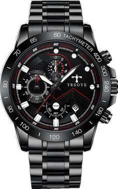 Wear-resistant Chronograph Watch With Round Dial For Outdoor, Sporty Wear-resistant Outdoor Watches, Sporty Wear-resistant Watch For Outdoor, Sporty Outdoor Wear-resistant Watches, Black Wear-resistant Sports Watch, Black Sports Watch, Wear-resistant, Black Sports Watch Wear-resistant, Black Watches With Tachymeter For Outdoor Activities, Sporty Black Sports Watch