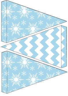 two boxes with snowflakes on them, one is blue and the other is white