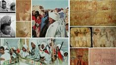 several pictures of people in ancient egypt, including an egyptian stencil and paintings