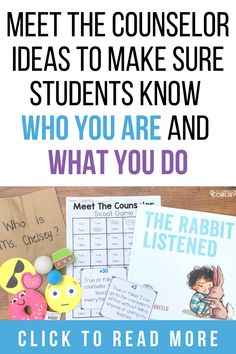 the text reads meet the counselor ideas to make sure students know who you are and what you