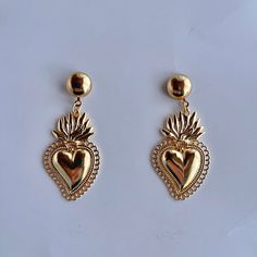 Flaming Heart Earrings – The Sage Vintage Earrings Trend 2024, Spanish Jewelry, Red Flower Necklace, Lizzie Hearts, Flaming Heart, Animal Bracelet, 2024 Prom, Best Friend Necklaces, Magical Jewelry