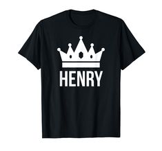 PRICES MAY VARY. If you know an awesome Henry or happen to be one yourself, this is a great way to commemorate the name. This tee features a crown (of a prince or king), and is a great gift idea for birthday parties, holidays, or any other occasion. This tshirt is available in several colors in both adults and kids sizes, making it a perfect gift for men, teen, and boys of any age. Lightweight, Classic fit, Double-needle sleeve and bottom hem Henry Name, Color Wars, Prince Crown, A Prince, Novelty Clothing, Crown Design, T Shirt Image, Design T Shirt, Gift For Men