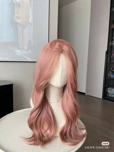 Pink Wig Aesthetic, Look Rose, Kpop Hair, Long Hair Wigs, Hair Sketch, Music On Spotify