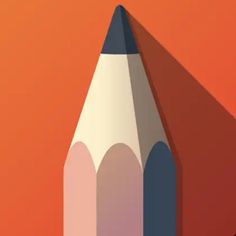 a close up of a pencil on an orange background