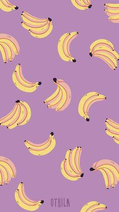 a bunch of bananas on a purple background with the words othilia written below them