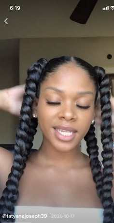 4 Plaits Hairstyles, Quick Braids, Braid Ponytail, Weave Ponytail Hairstyles, Big Braids, Plaits Hairstyles