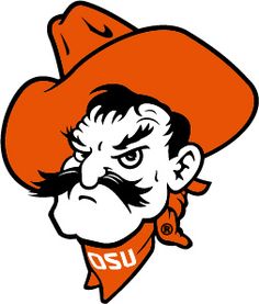 an image of a cartoon character wearing a cowboy hat and orange bandana, with the word