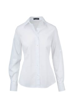 Dolce & Gabbana - White Stretch Cotton Button Down Shirt | Mitchell Stores Timeless Collared Office Shirt, Timeless Collared Shirt For Office, Timeless Collared Shirt With Placket, Classic Fitted Blouse With Button Cuffs, Fitted Classic Blouse With Button Cuffs, Timeless Fitted Business Blouse, Timeless Workwear Shirt With Placket, Timeless Office Shirt With Button Cuffs, Classic Blouse With Concealed Placket