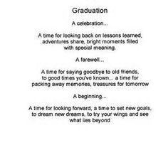 the poem graduation is written in black and white