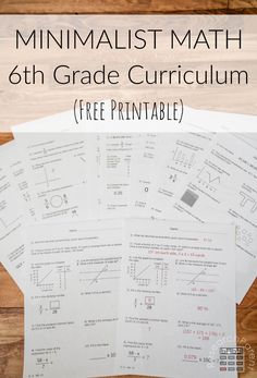 printable math worksheets for 6th grade students with text overlay that says, free printable