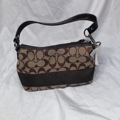 Nwt Brown Coach Bag With C’s. Price Was Cut Off Because It Was A Gift. Brown Coach Bag, Summer Thrift, Black Coach Bag, Coach Mini Purse, Shoujo Girl, Mini Hand Bag, Coach Leather Bag, Brown Coach, Vintage Coach Bags