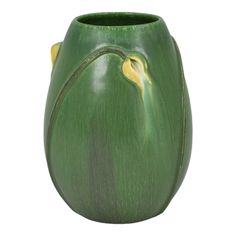 "Ephraim Faience 2009 Hand Made Pottery Nodding Lily Matte Green Ceramic Vase C03     Super hand tooled design with exceptional dark matte green color.    Excellent original condition. No chips, cracks, damage or repair of any kind. A few tiny glaze pinholes.    Bottom marked with logo, Ephraim Pottery, I,  and stamped Ken Nekola.     Vase is 4 3/4\" tall and 4\" wide.    Form was retired in 2014." Ephraim Pottery, Hand Made Pottery, Matte Green, Green Ceramics, Ceramic Vase, Pottery Art, Green Color, Green Colors, Glaze