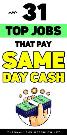 Need Jobs That Pay Same Day Cash in 2024? Explore 31 fast-paying options. These jobs show you how to make money online quickly and offer reliable ways to make money when you need it immediately. #howtomakemoneyonline #makemoneyideas #howtomakemoneyfromhome #makemoneyonline Same Day Pay Jobs, Quick Money Online, Earn Money Online Free, Earn Free Money, Small Business Blog, Earn Money Fast, Earn Money Online Fast, Easy Money Online, Money Making Jobs