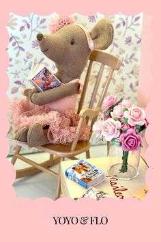 miniature toy mouse in a dolls house rocking chair Mice Dolls, House Furniture