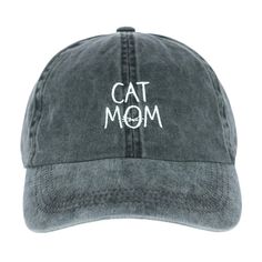 This hat has a cute Cat Mom print you will love and also has an interior band for comfort. It is lightweight for all day wear and has an adjustable t-slide to provide you with the perfect fit. Great for all the cat moms out there and also makes a great gift! Made of 100% Cotton Adjustable Cotton Hats For Everyday, Comfortable Adjustable Hats For Spring, Adjustable Casual Hats For Everyday, Casual Adjustable Hats For Everyday, Trendy Everyday Hat With Flat Bill, Casual Flat Brim Hat With Adjustable Fit, Trendy Flat Bill Hat For Everyday, Casual Adjustable Flat Brim Hat, Casual Adjustable Everyday Hats