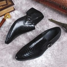 Step into sophistication with our Genuine Leather Pointed Toe Men Shoes, a timeless choice for the modern gentleman. Crafted with precision and passion, these shoes are more than just footwear; they are a statement of elegance and refinement. Here's why these shoes are a must-have in your collection. Genuine Leather Pointed Toe Men Shoes Upper-Genuine Leather Type: Cow Leather Upper Material: Genuine Leather Outsole Material: Rubber Lining Material: Genuine Leather Fit: Fits true to size, take y Classic Monk Strap Shoes With Round Toe For Party, Luxury Slip-on Leather Shoes For Business, Formal Leather Loafers With Pointed Toe, Leather Pointed Toe Loafers For Formal Occasions, Formal Black Monk Strap Shoes With Brogue Detailing, Black Formal Wingtip Monk Strap Shoes, Semi-formal Pointed Toe Dress Shoes With Textured Sole, Black Wingtip Monk Strap Shoes For Formal Occasions, Elegant Black Dress Shoes For Business Meetings