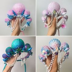 Types Of Seashells, Obličejové Masky, Hanging Centerpiece, Mermaid Accessories, Mermaid Crown, Chesapeake Va, Mermaid Diy, Crown Flower, Mermaid Theme Birthday