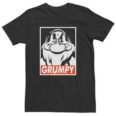 a black t - shirt with the word grumpy in red and white on it