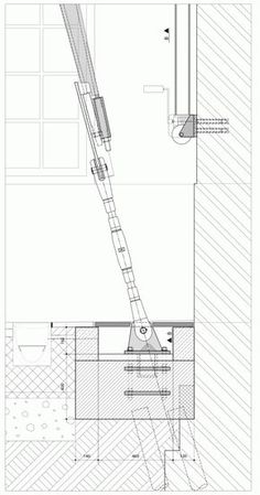 an architectural drawing of a stair case