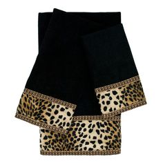 two pieces of black and leopard print skirt