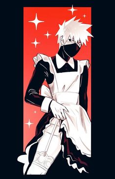 Fanarts do Kakashi Maid Outfit Anime, Kurama Naruto, Naruto Team 7, Naruto Teams, Anime Maid, Cat Boys