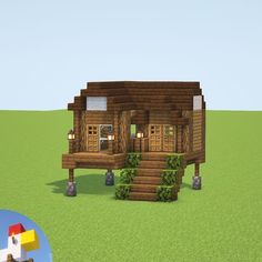 an image of a small house made out of wood