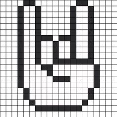 a cross stitch pattern with the letter c in black and white