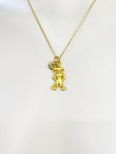 This is a gold -tone clown charm with hand stamped initial charm on stainless steel or brass chain. ♥ You will receive 1 necklace HOW TO ORDER 1) Select the quantity 2) Select the initial  3) Add to cart DESCRIPTION ♥ Necklaces, Stainless Steel or Brass Cable Chain, Gold Color, with Lobster Claw Clasp, Size: about 17.7 inches (45cm) long, 1-2mm wide, Nickel Safe, ♥ Initial Charms, Stainless-Steel or Brass, Gold Color, Size: about 8-10mm in diameter, 1mm thick, Nickel Safe, ♥ Clow Charm, Rack Pla Gold Charm Necklaces For Birthday, Gold-plated Charm Necklaces For Birthday, Gold Plated Charm Necklaces For Birthday, Gold Novelty Charm Necklaces For Gifts, Gold Novelty Charm Necklace For Gifts, Novelty Gold Jewelry Gift, Personalized Gold Brass Charm Necklaces, Personalized Gold Charm Necklaces In Brass, Novelty Gold Pendant Jewelry